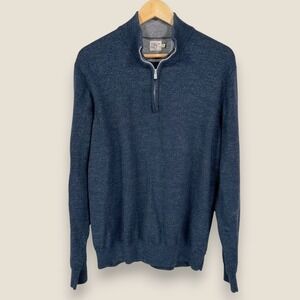 Faherty Brand Sconset Cotton Cashmere Quarter Zip Sweater Pullover Men Large